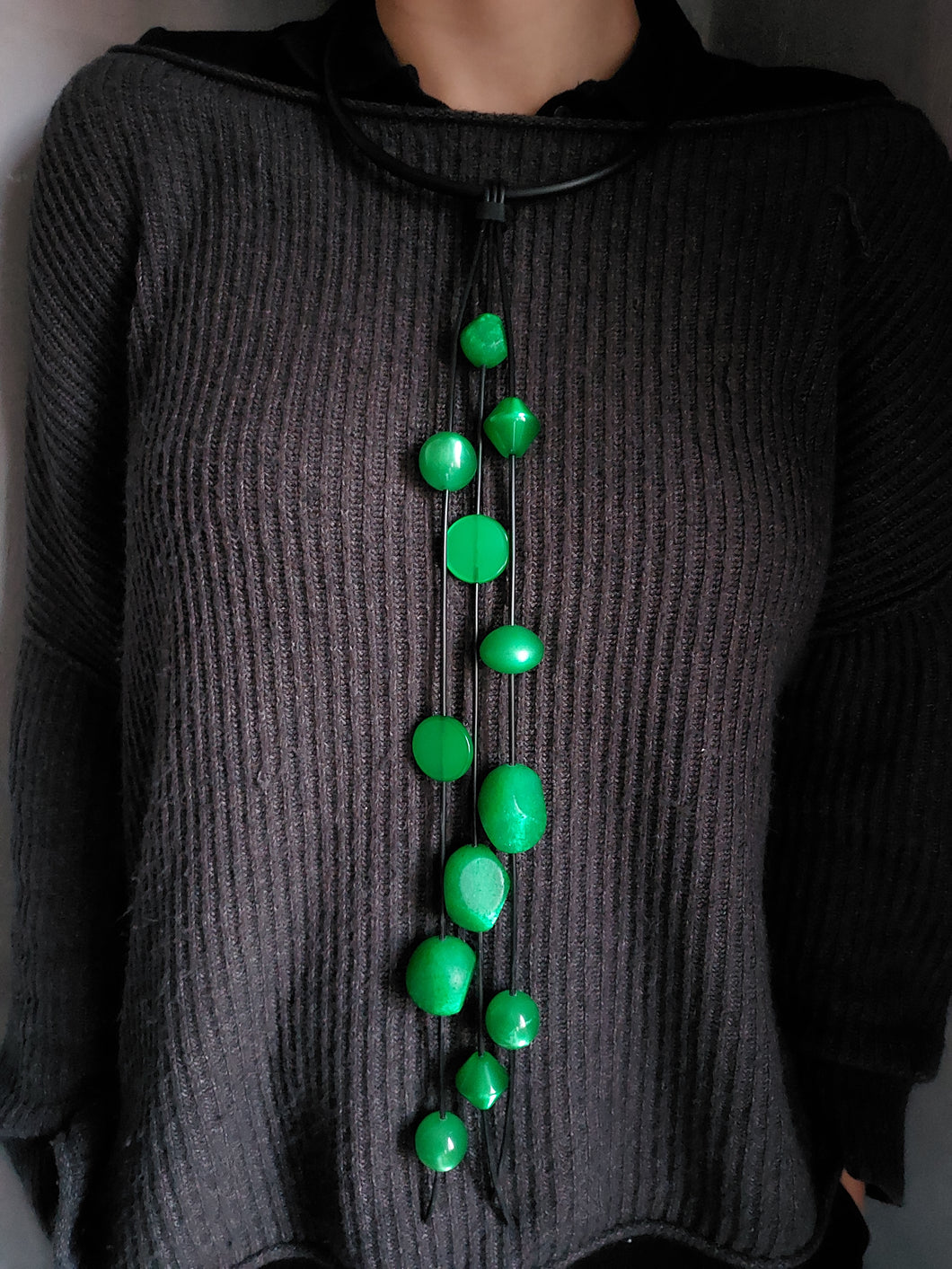 Collana Pendolo meteorite verde